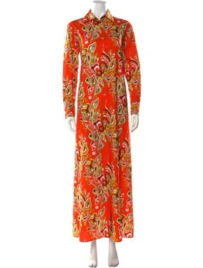 Pre-owned Pucci Patterned Long Dress In Multi