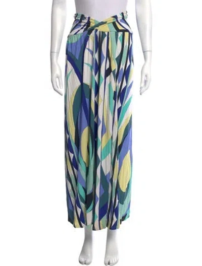 Pre-owned Pucci Patterned Long Skirt In Blue