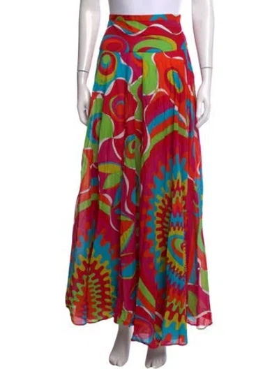 Pre-owned Pucci Patterned Long Skirt In Multicolor