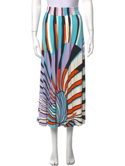 Pre-owned Pucci Patterned Long Skirt In Multicolor