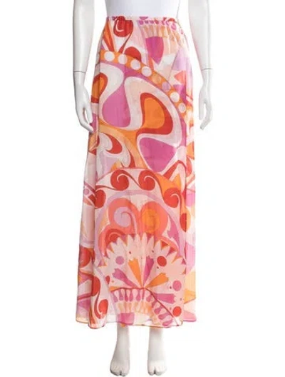 Pre-owned Pucci Patterned Long Skirt In Pink