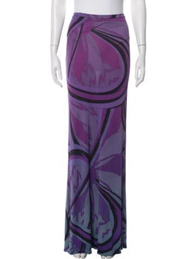 Pre-owned Pucci Patterned Long Skirt In Purple