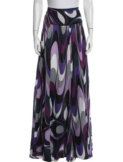 Pre-owned Pucci Patterned Long Skirt In Purple
