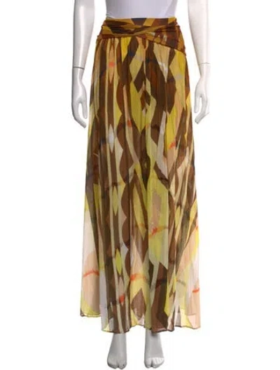 Pre-owned Pucci Patterned Long Skirt In Yellow