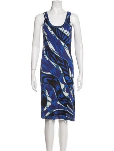 Pre-owned Pucci Patterned Midi Length Dress In Blue