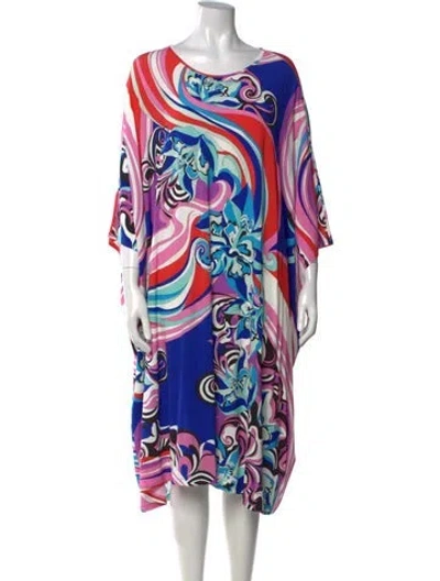 Pre-owned Pucci Patterned Midi Length Dress In Multicolor