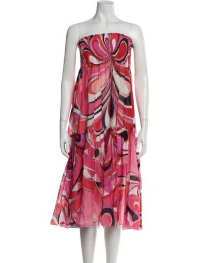 Pre-owned Pucci Patterned Midi Length Dress In Pink