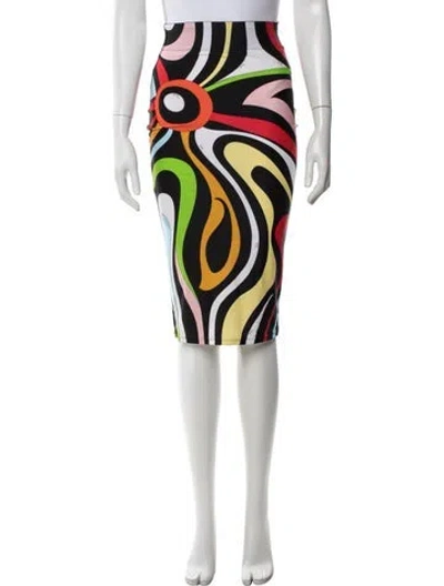 Pre-owned Pucci Patterned Midi Length Skirt In Black