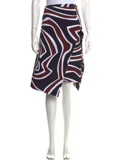 Pre-owned Pucci Patterned Midi Length Skirt In Blue