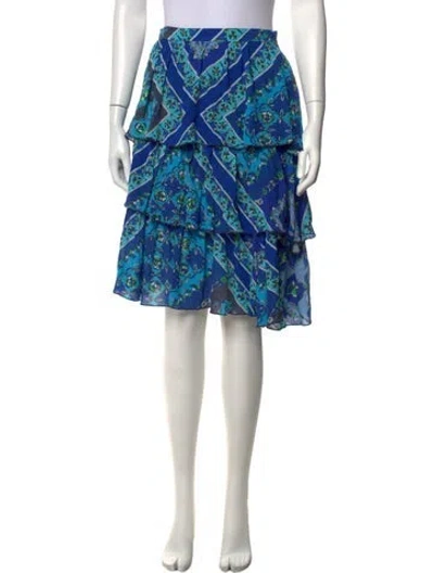 Pre-owned Pucci Patterned Midi Length Skirt In Blue