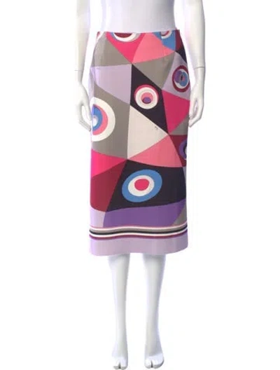 Pre-owned Pucci Patterned Midi Length Skirt In Multicolor