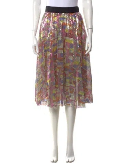 Pre-owned Pucci Patterned Midi Length Skirt In Pink