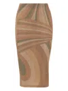 Pucci Patterned Midi Skirt In Brown