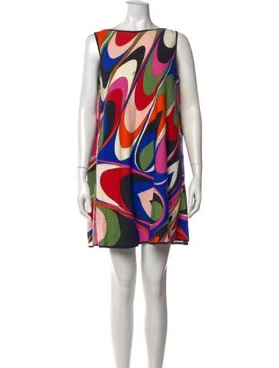 Pre-owned Pucci Patterned Mini Dress In Neutrals