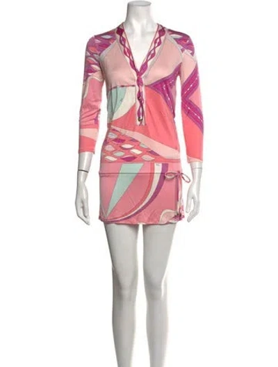 Pre-owned Pucci Patterned Mini Dress In Pink