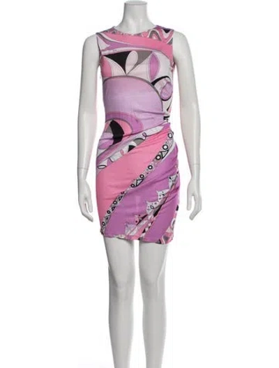 Pre-owned Pucci Patterned Mini Dress In Purple