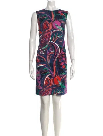 Pre-owned Pucci Patterned Mini Dress W/ Tags In Blue