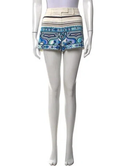Pre-owned Pucci Patterned Mini Shorts In Blue