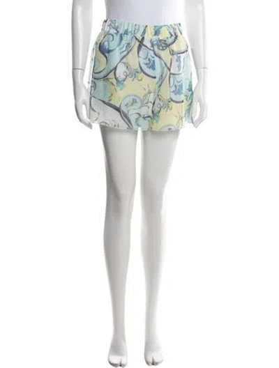 Pre-owned Pucci Patterned Mini Shorts In Green
