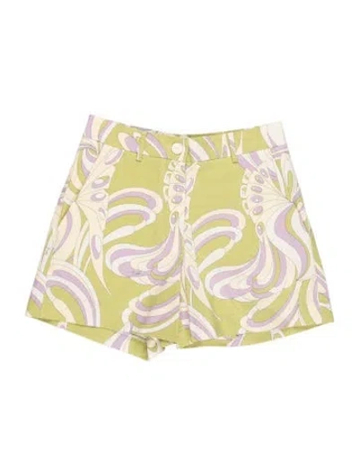 Pre-owned Pucci Patterned Mini Shorts In Green