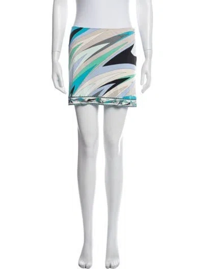 Pre-owned Pucci Patterned Mini Skirt In Blue