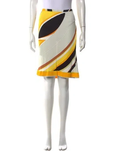 Pre-owned Pucci Patterned Mini Skirt In White