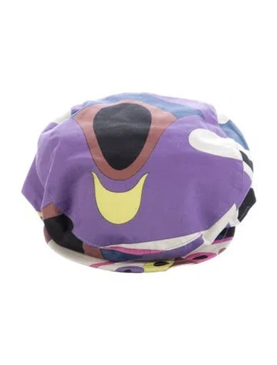 Pre-owned Pucci Patterned Newsboy Hat In Purple