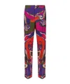 Pucci Printed Trousers With Elastic Waistband And Pockets In Multi