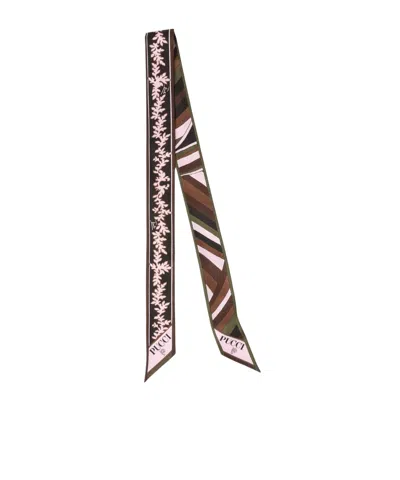 Pucci Patterned Printed Silk Scarf In Multi