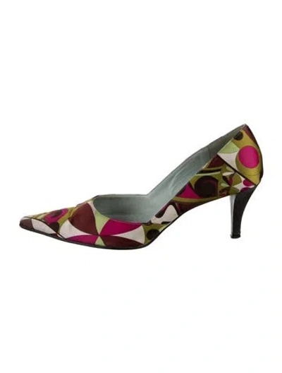 Pre-owned Pucci Patterned Pumps In Green