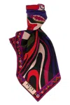 Pucci Square Silk Twill Scarf With Bold Patterns In Multi