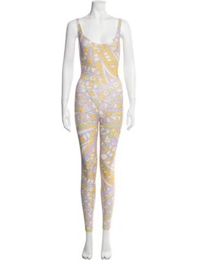 Pre-owned Pucci Patterned Scoop Neck Jumpsuit In Multicolor