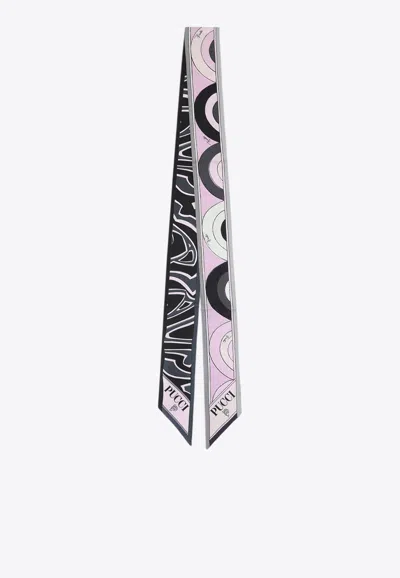 Pucci Patterned Silk Bandeau With Logo-print In Multi