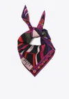 Pucci Patterned Silk Scarf With Logo-print In Multi