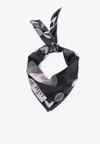 Pucci Patterned Silk Scarf With Logo-print In Multi