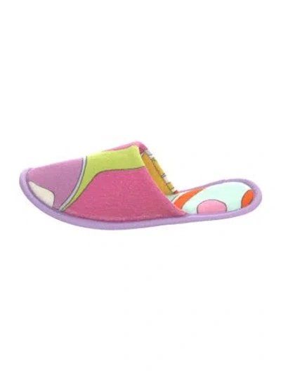 Pre-owned Pucci Patterned Slippers In Pink