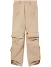 Pucci Patterned-trim Cotton Cargo Trousers In Neutrals