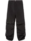 Pucci Patterned-trim Taffeta Cargo Trousers In Black