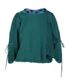 Pucci Pattern-printed Cape Blouse In Green