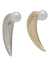 Pucci Horn Earrings With Pearl In Multi