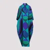Pucci Pisces Print Silk Kaftan Dress In Smeraldo