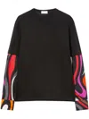 Pucci Pesci-print Layered Cotton T-shirt In Schwarz