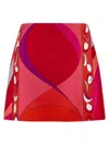 Pucci Pesci Silk Twill Miniskirt In Red