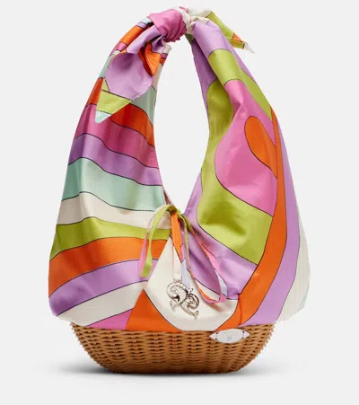 Pucci Picnic Iride Silk Top-handle Bag In Multi