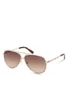 Pucci Pilot Sunglasses In Gold