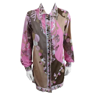 Pre-owned Pucci Pink And Brown  Shirt Dress
