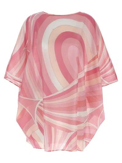Pucci Pink Iride Print Cotton Kaftan Dress