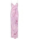 Pucci Marmo Crêpe De Chine Silk Gown In Pink