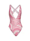 Pucci Pink Iride Print Lycra One-piece Swimsuit
