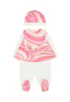 Pucci Pink Suit For Baby Girl With Print In Pink